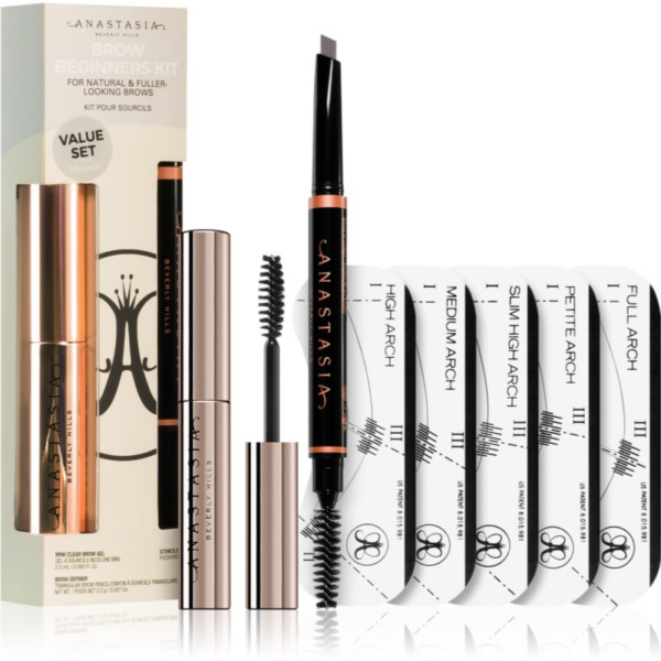 Anastasia Beverly Hills Brow Beginners Kit szett a szemöldökre árnyalat Medium Brown-Ár