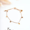 Ankle bracelet with rhombus and rhinestones gold