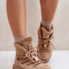 Ankle snow boots on a platform dark beige Tamidra