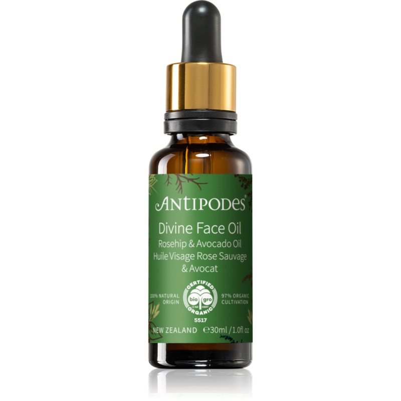 Antipodes Divine Face Oil Rosehip & Avocado Oil védő szérum a bőröregedés első jeleinek eltüntetésére 30 ml-Ár