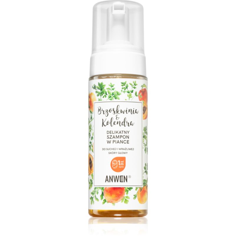 Anwen Peach & Coriander tisztító hab a száraz és érzékeny fejbőrre 170 ml-Ár