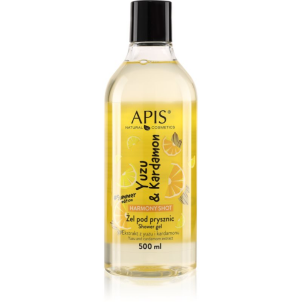 Apis Natural Cosmetics Harmony Shot Yuzu & Cardamom harmonizáló tusfürdő gél 500 ml-ár