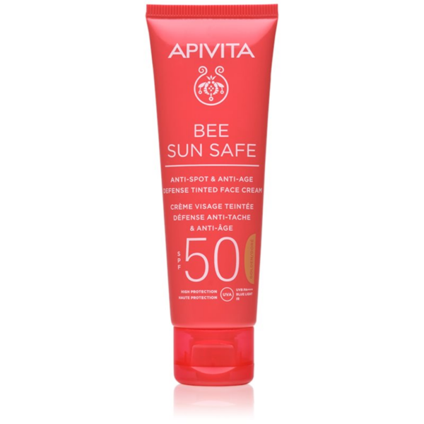 Apivita Bee Sun Safe Anti-Spot and Anti-Age Tinted Face Cream SPF50 védő tonizáló krém arcra SPF 50 árnyalat Golden 50 ml-ár