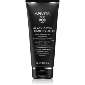 Apivita Cleansing Black Detox Cleansing Gel tisztító gél faszénnel az arcra és a szemekre 150 ml-Eredeti