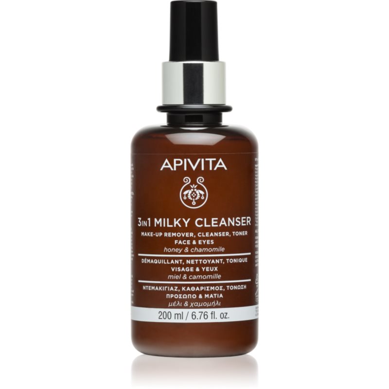 Apivita Cleansing Milk Face & Eyes tisztító tej 3 in 1 az arcra és a szemekre 200 ml-Eredeti