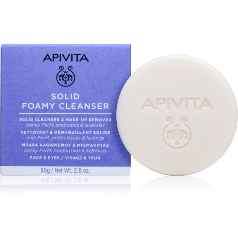 Apivita Cleansing Solid Foamy Cleanser tisztító kemény szappan hidratáló hatással 80 g-ár