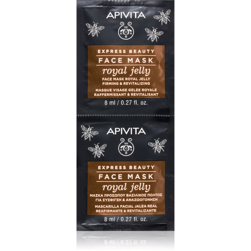 Apivita Express Beauty Anti-aging Face Mask Royal Jelly revitalizáló arcmaszk feszesítő hatással 2x8 ml-Eredeti