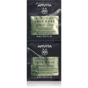 Apivita Express Beauty Cleansing Face Mask Green Clay tisztító és kisimító arcmaszk zöld agyaggal 2 x 8 ml-Eredeti