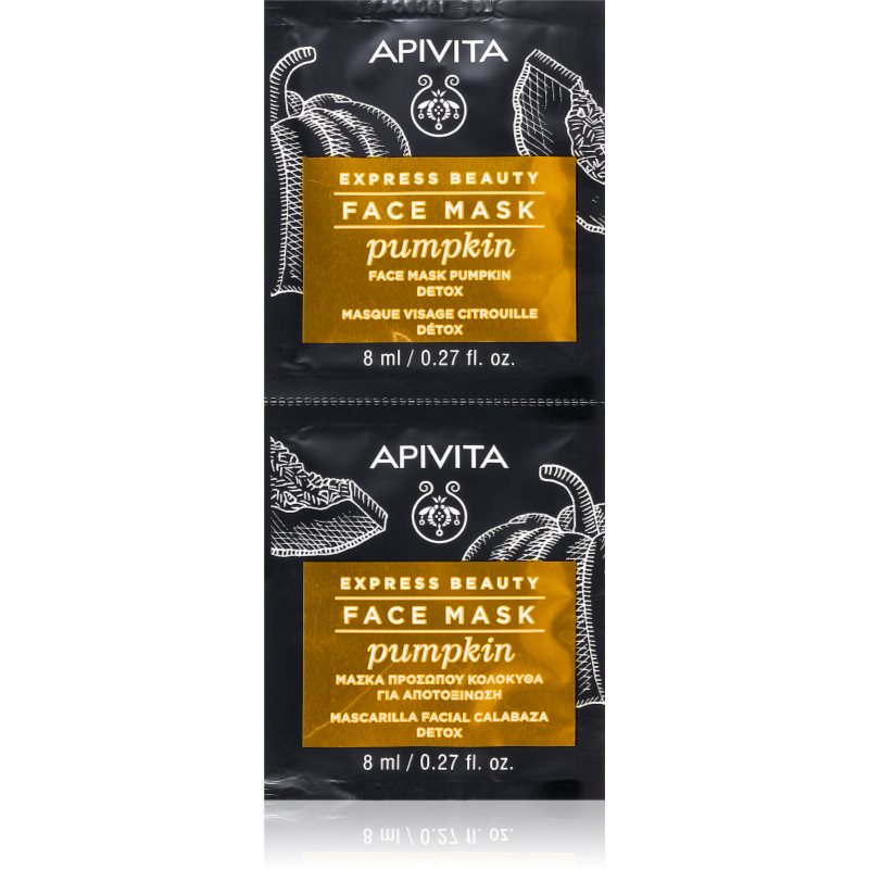 Apivita Express Beauty Detox Face Mask Pumpkin méregtelenítő arcmaszk 2x8 ml-Eredeti