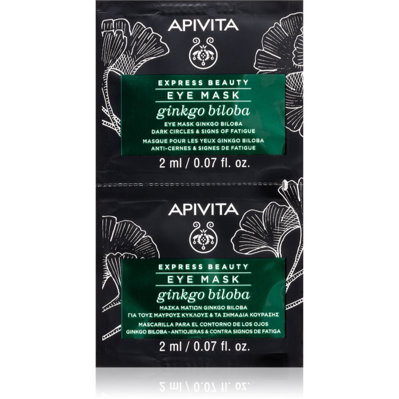 Apivita Express Beauty Eye Mask Gingko Biloba szem maszk a duzzanatokra és a sötét karikákra 2 x 2 ml-Eredeti