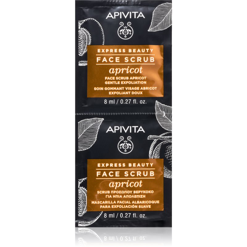 Apivita Express Beauty Gentle Face Scrub Apricot finoman tisztító peeling az arcra 2x8 ml-Eredeti