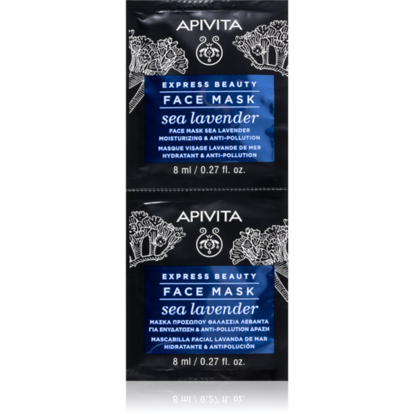 Apivita Express Beauty Moisturizing Face Mask Sea Lavender arcmaszk hidratáló hatással 2x8 ml-Eredeti