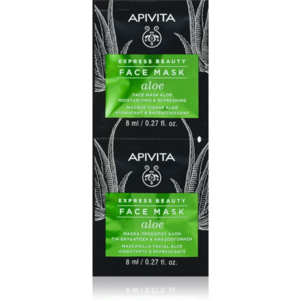 Apivita Express Beauty Moisturizing Face mask Aloe felfrissítő hidratáló maszk az arcra 2x8 ml-Ár