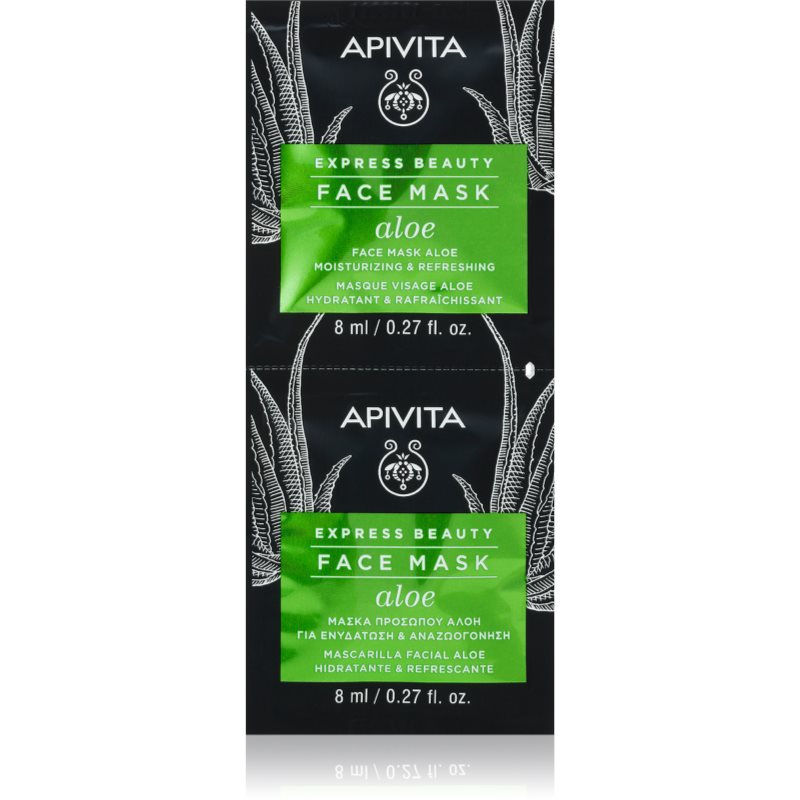 Apivita Express Beauty Moisturizing Face mask Aloe felfrissítő hidratáló maszk az arcra 2x8 ml-Ár