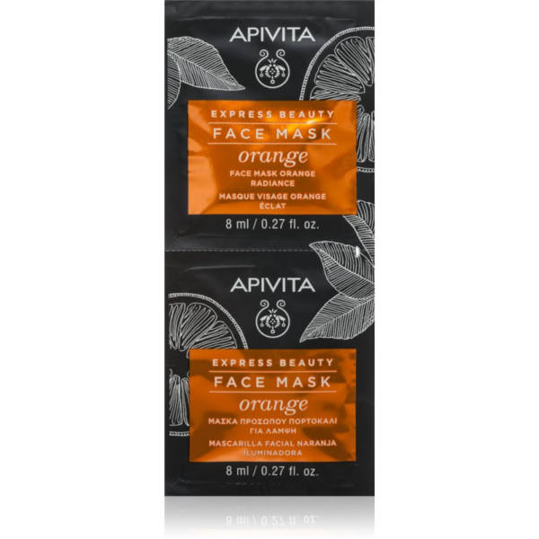Apivita Express Beauty Radiance Face mask Orange élénkítő maszk az arcra 2x8 ml-Ár