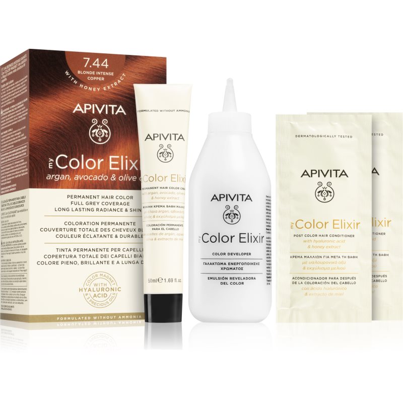 Apivita My Color Elixir hajfesték ammónia nélkül árnyalat 7.44 Blonde Intense Copper 1 db-Ár