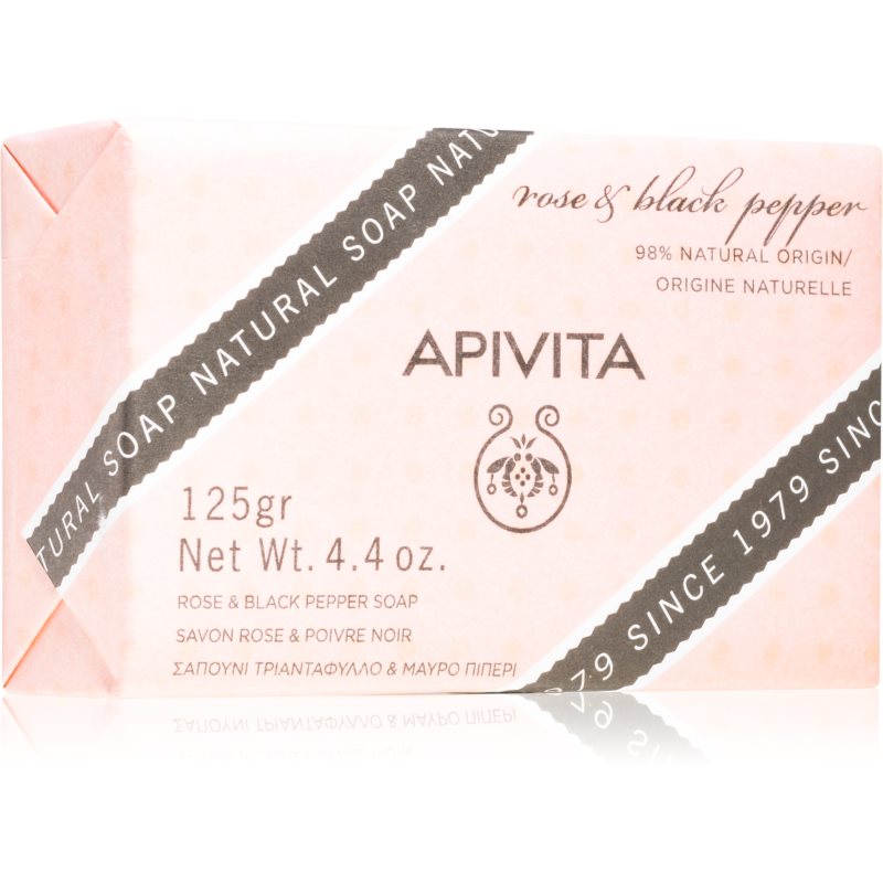 Apivita Natural Soap Rose & Black Pepper tisztító kemény szappan 125 g-Ár