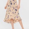 Apricot Floral Midi Skirt Pieces Lillian - Women