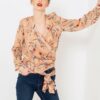 Apricot Floral Wrap Blouse CAMAIEU - Women