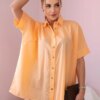 Apricot cotton shirt with short sleeves