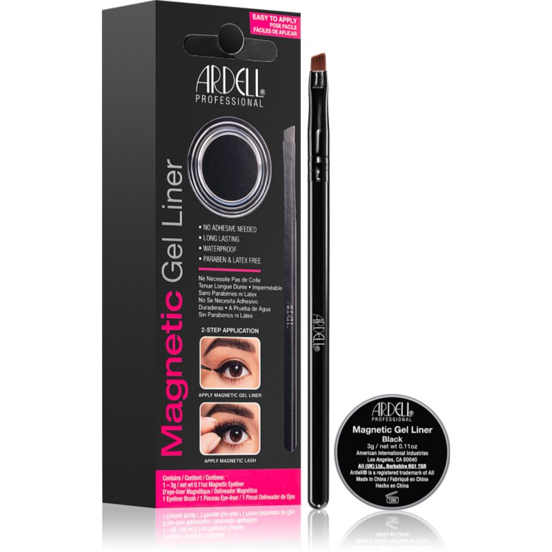 Ardell Magnetic Gel Liner mágneses szemhéjtus ecsettel árnyalat Black 3 g-Eredeti