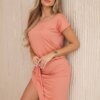 Asymmetrical apricot dress