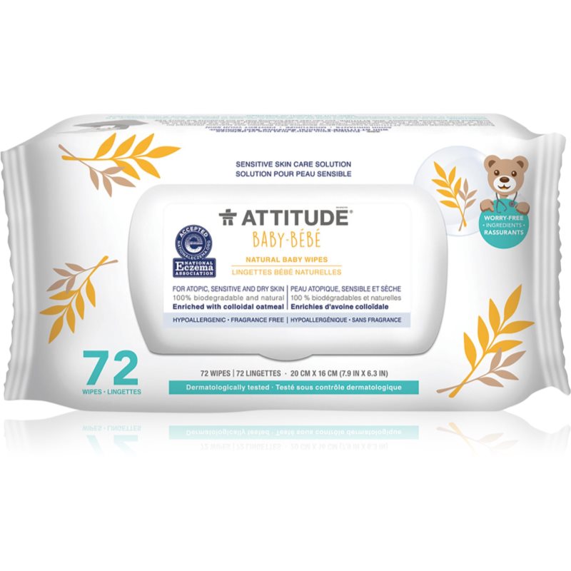 Attitude Baby-Bébé nedves törlőkendők gyermekeknek nagyon száraz