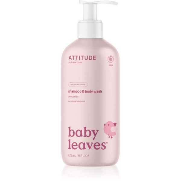 Attitude Baby Leaves Unscented tusfürdő gél és sampon 2 in 1 gyermekeknek 473 ml-Ár
