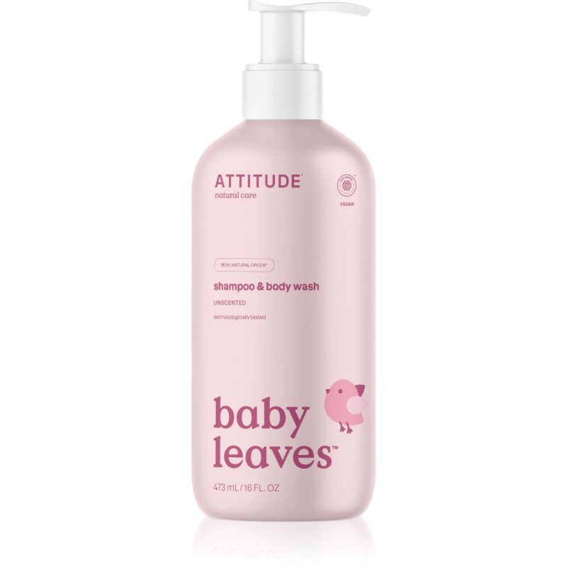 Attitude Baby Leaves Unscented tusfürdő gél és sampon 2 in 1 gyermekeknek 473 ml-Ár