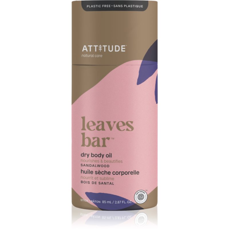 Attitude Leaves Bar Dry Body Oil szilárd testápoló olaj Sandalwood 85 g