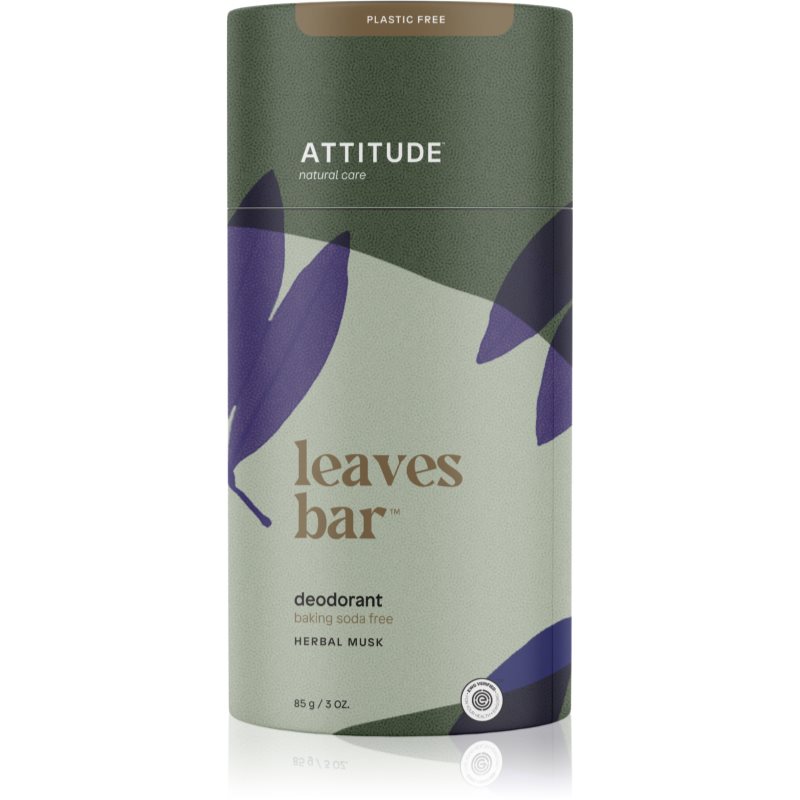 Attitude Leaves Bar Herbal Musk alumínium sótól mentes dezodor 85 g