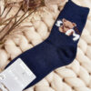 Aura.via Meleg pamut zokni Teddy Bear Navy színnel
