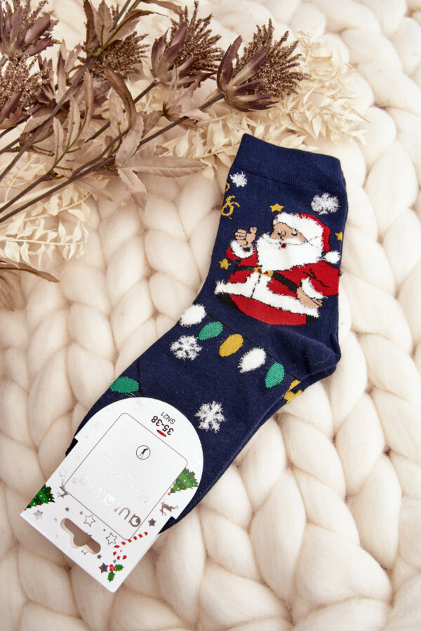 Aura.via Női zokni Santa Claus Navy-val