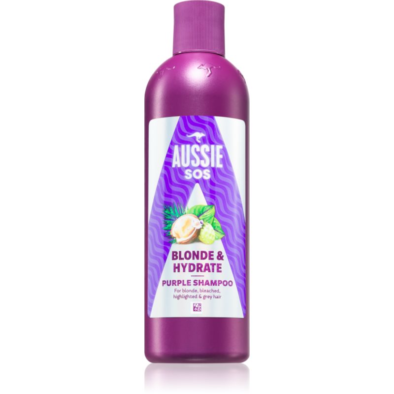 Aussie SOS Blonde & Hydrate lila tonizáló sampon szőke hajra 300 ml
