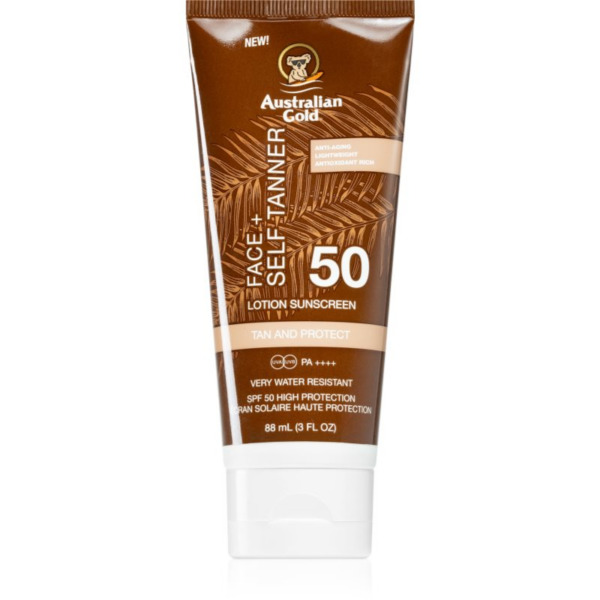 Australian Gold Face + Self Tanner önbarnító arckrém SPF 50 88 ml-Ár