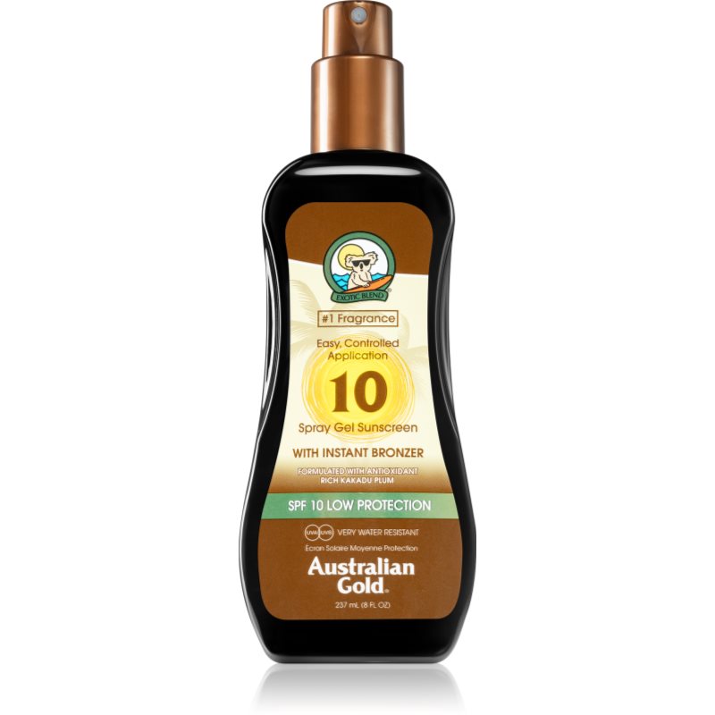 Australian Gold Spray Gel Sunscreen With Instant Bronzer napvédő spray bronzosítóval SPF10 237 ml-Ár