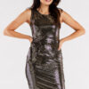 Awama Woman's Dress A560 Gold/Dots
