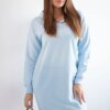 Azure dress with a hood