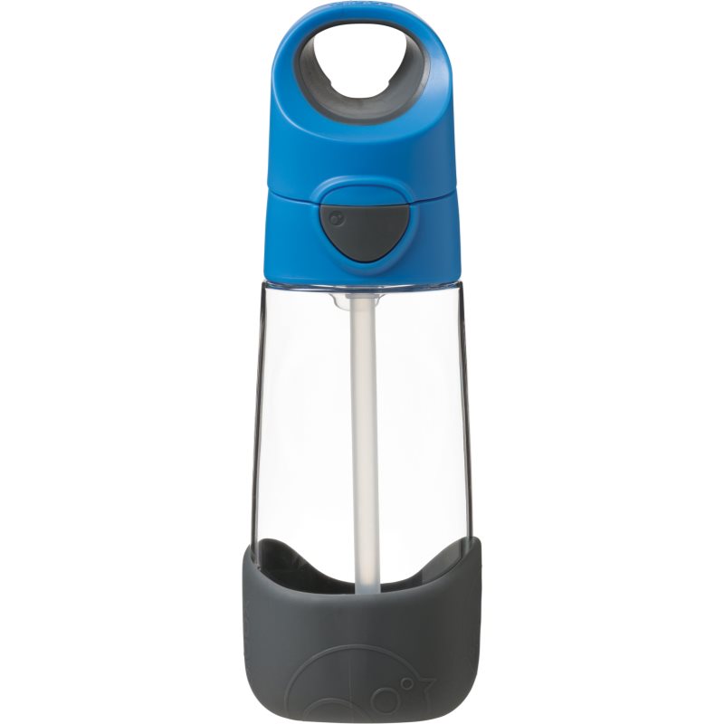 B.Box Bottle with Straw kulacs szívószállal Blue Gray 450 ml
