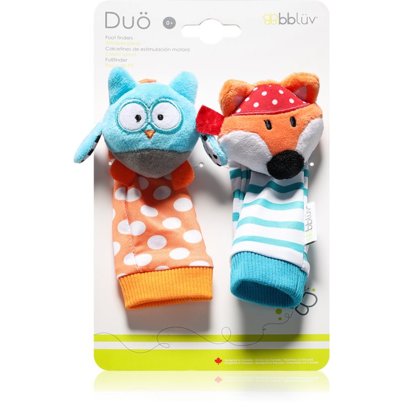 BBLÜV Düo csörgő zokni Owl / Fox 2 db-ár