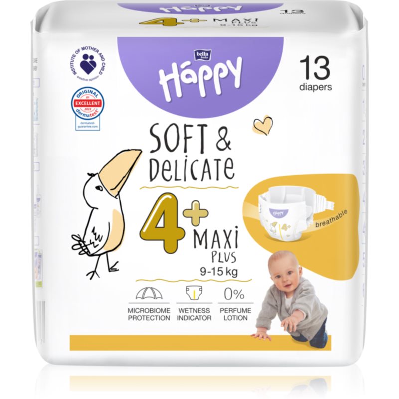 BELLA Baby Happy Soft&Delicate Size 4+ Maxi Plus eldobható pelenkák 9-15 kg 13 db-Ár