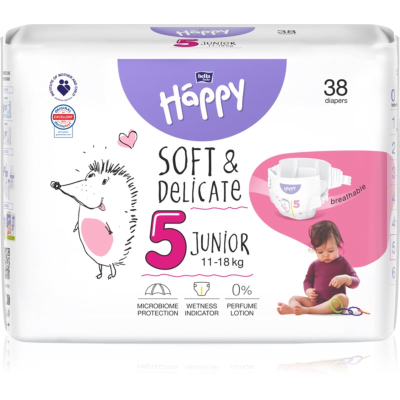 BELLA Baby Happy Soft&Delicate Size 5 Junior eldobható pelenkák 11-18 kg 38 db-Ár