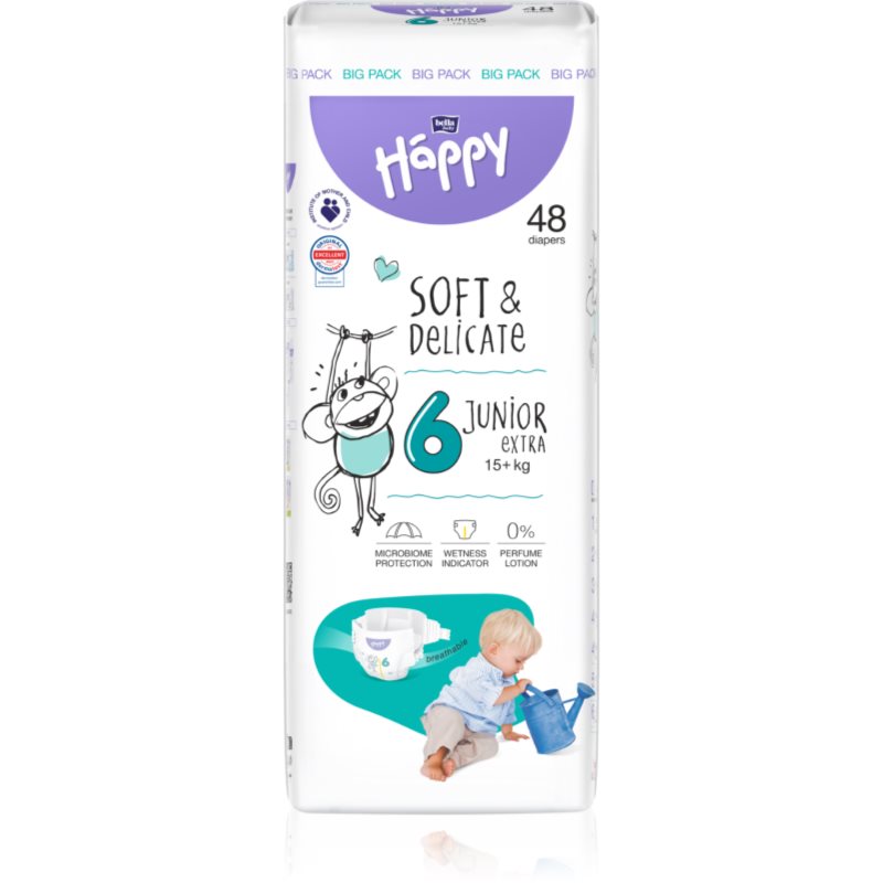 BELLA Baby Happy Soft&Delicate Size 6 Junior Extra eldobható pelenkák 15+ kg 48 db-Ár