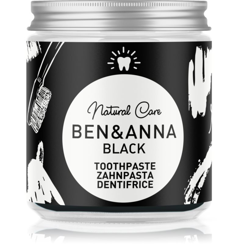BEN&ANNA Natural Toothpaste Black fogkrém üvegtégelyben aktív szénnel 100 ml-Ár