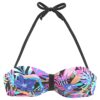 BENCH Bikini felső 'Pitch'  ciánkék / szilva / rózsaszín / fekete
