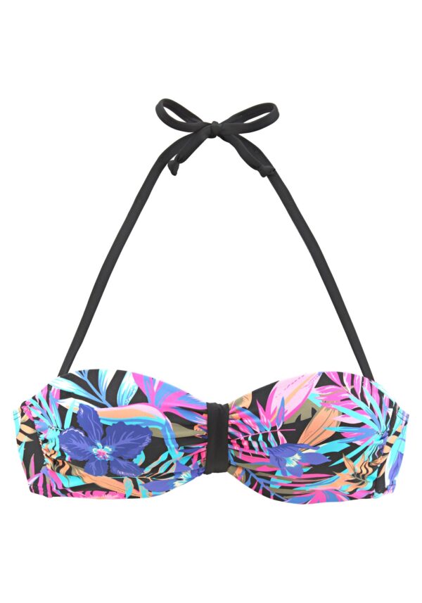 BENCH Bikini felső 'Pitch'  ciánkék / szilva / rózsaszín / fekete