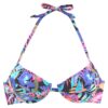 BENCH Bikini felső  ciánkék / sötétlila / rózsaszín / fekete