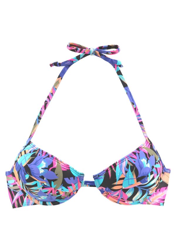 BENCH Bikini felső  ciánkék / sötétlila / rózsaszín / fekete