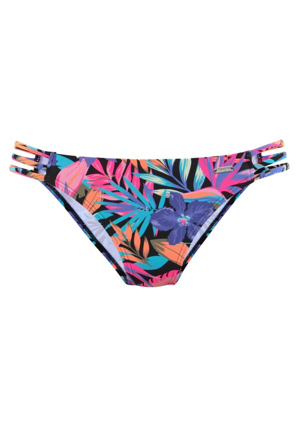 BENCH Bikini nadrágok 'Pitch'  ciánkék / szilva / neon-rózsaszín / fekete