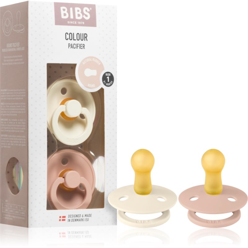 BIBS Colour Natural Rubber Size 1: 0+ months cumi Ivory / Blush 2 db-Ár